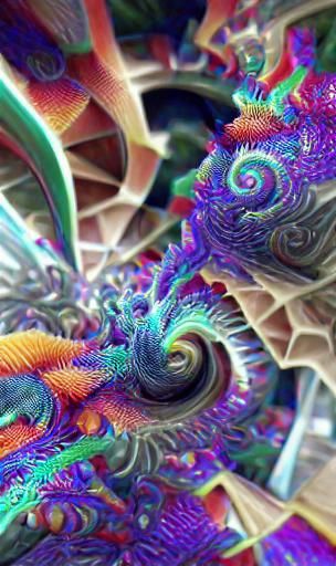 psychedelic vortex complex fractals 8K 3D