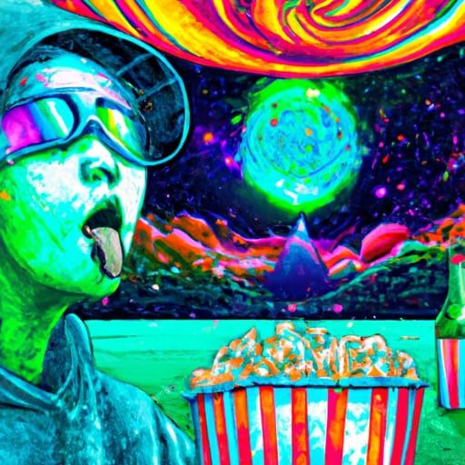 Dazed with dilated eyes witnessig the unfolding of the zombie