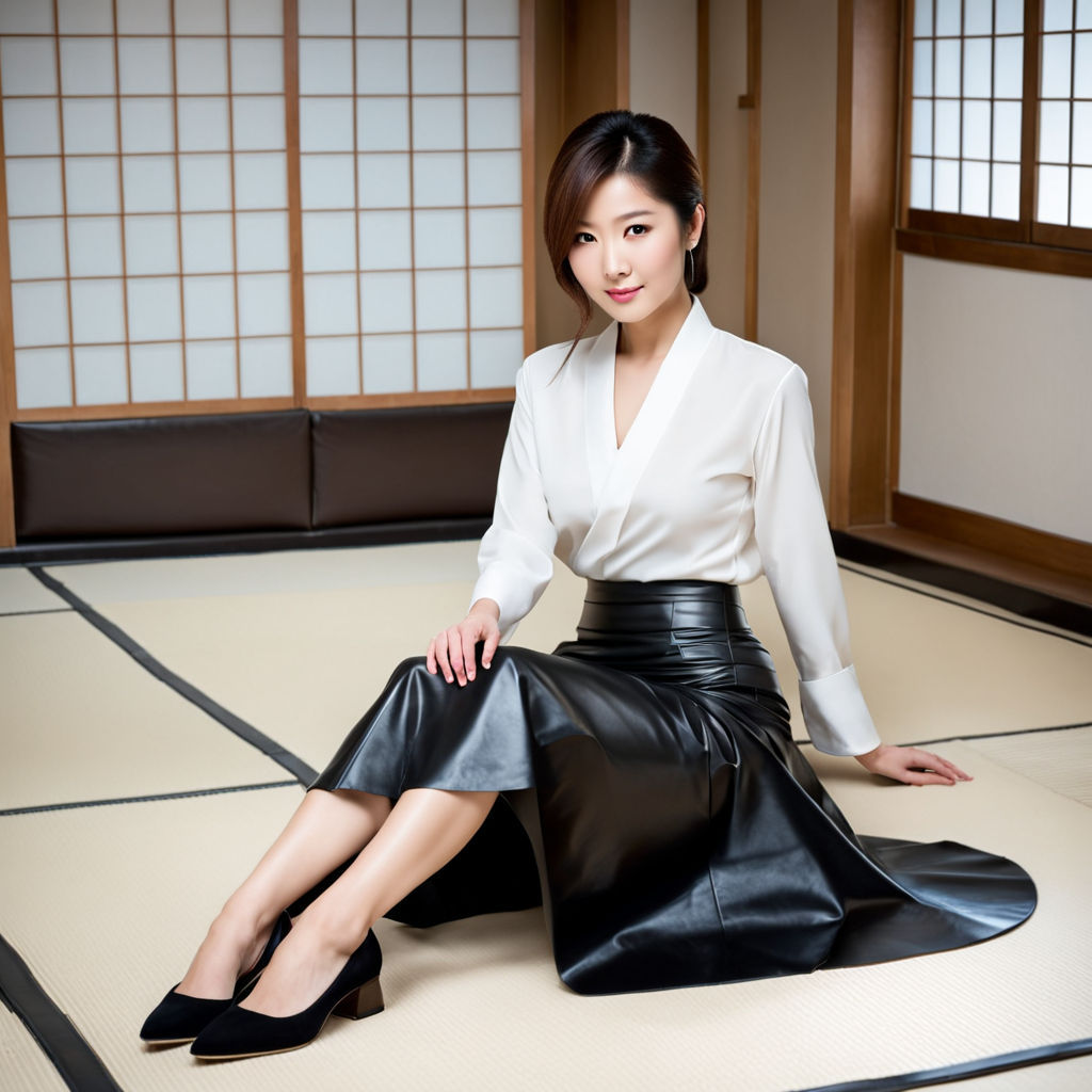 A beautiful Japanese woman in dojo