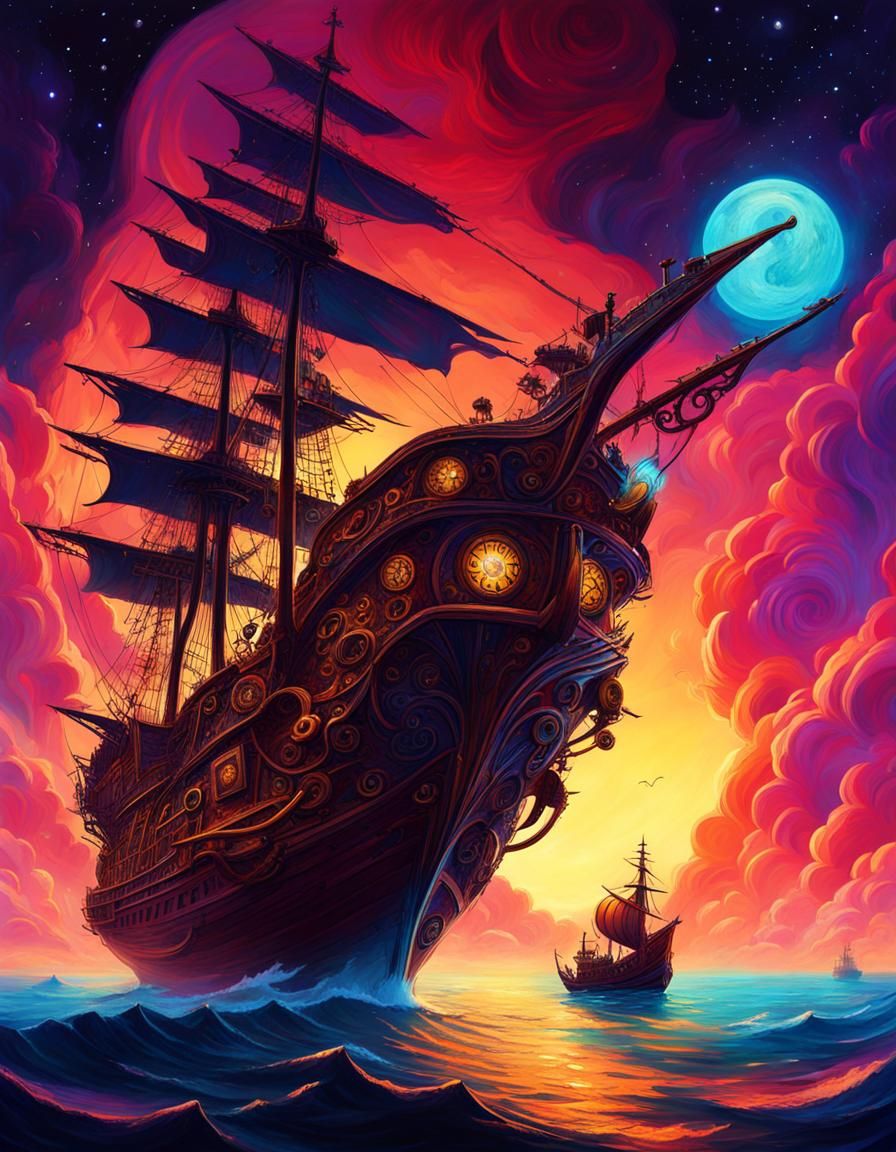 Space Pirate ship - AI Generated Artwork - NightCafe Creator