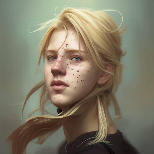 blond girl with freckles