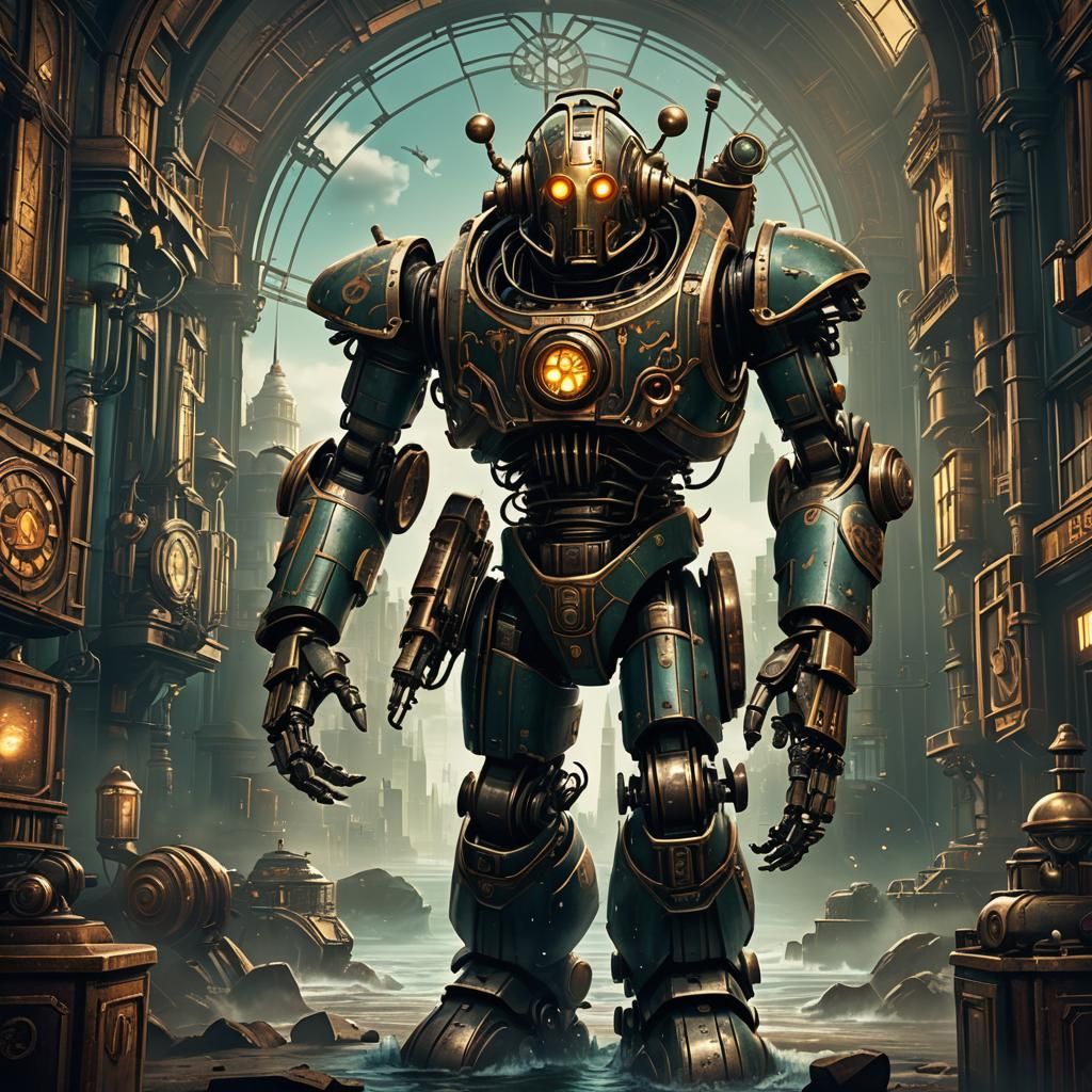 bioshock robot, art deco - AI Generated Artwork - NightCafe Creator