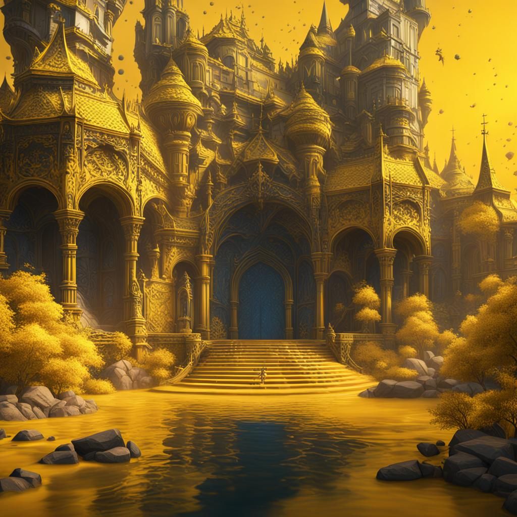 A yellow background