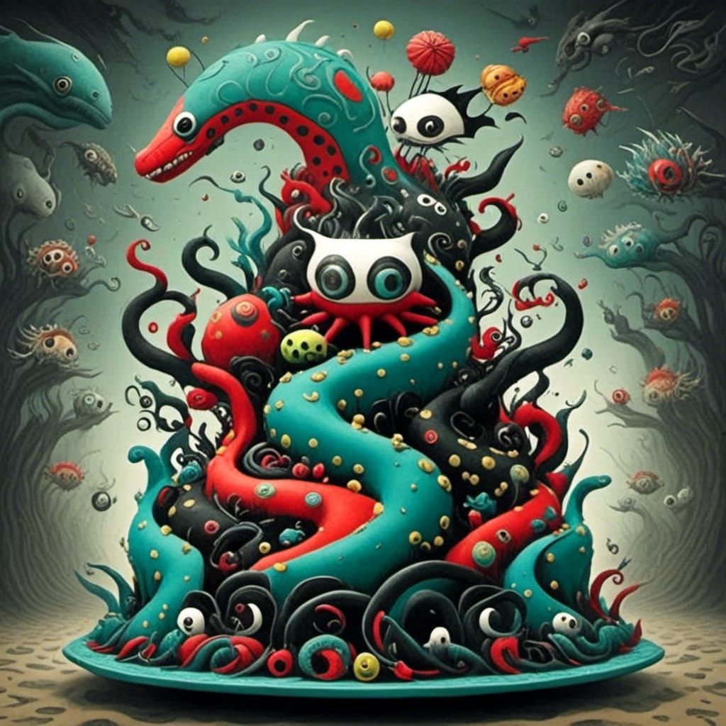 <lora:Sea monsters:1.0> sea monster cake 
