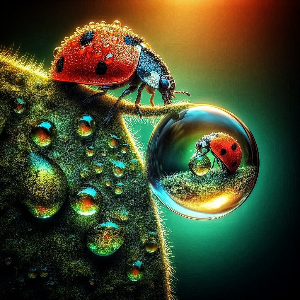 Ladybug's reflection