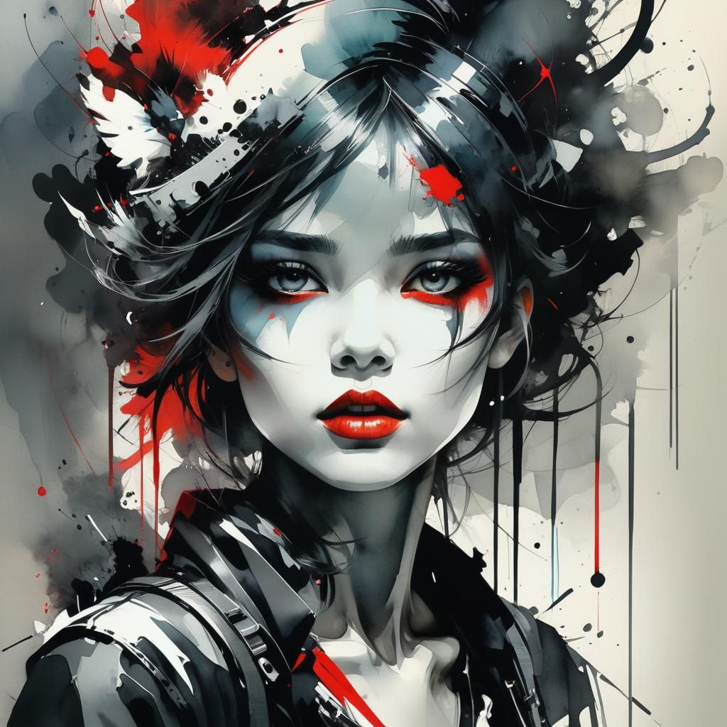 Dark Surrealism: Stylized Watercolor Art