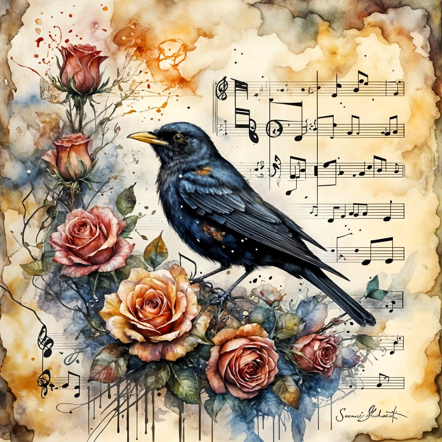 Song of the blackbird  by @silverpoodle