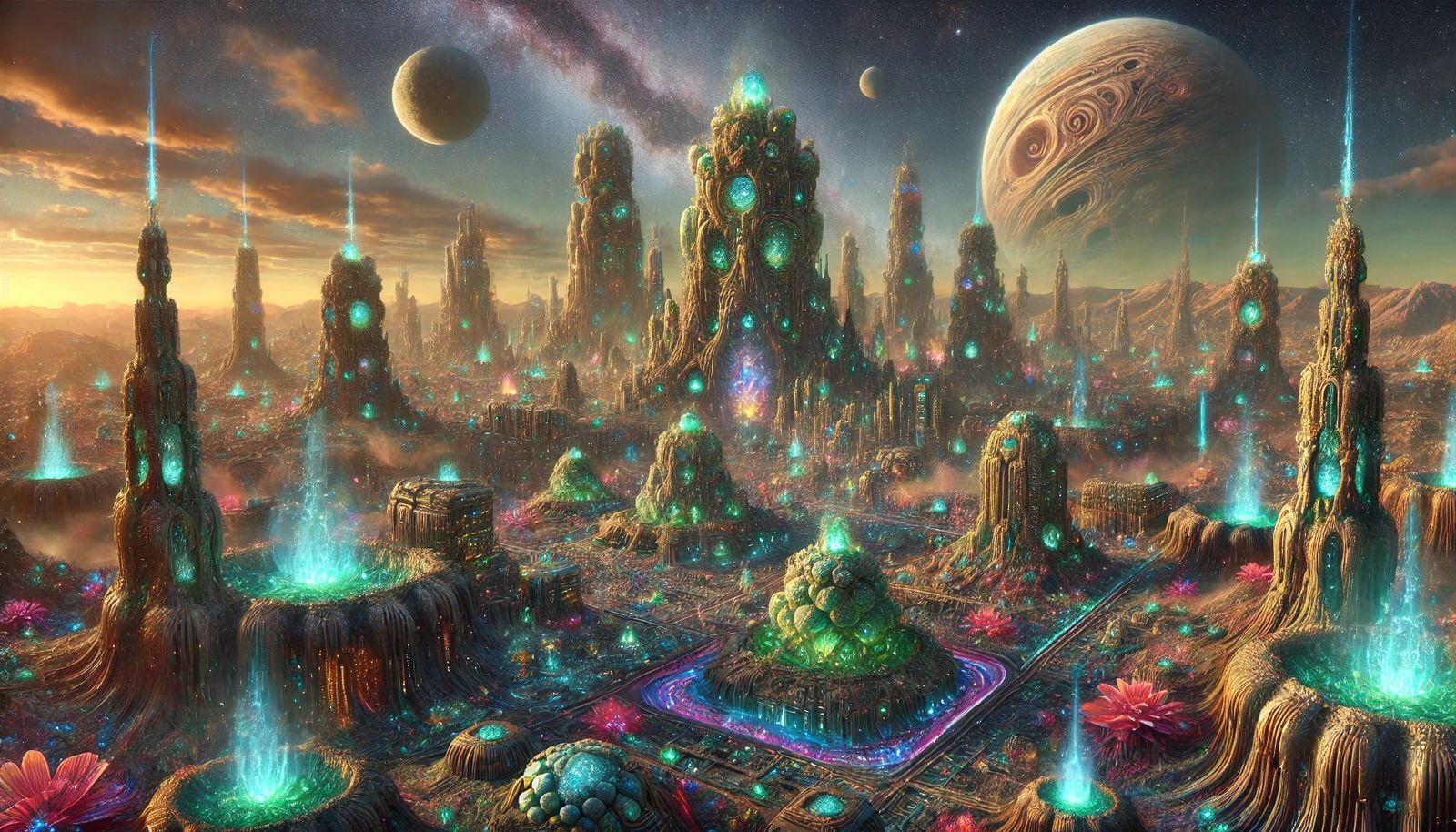 Sci-fi Alien City on a distant planet