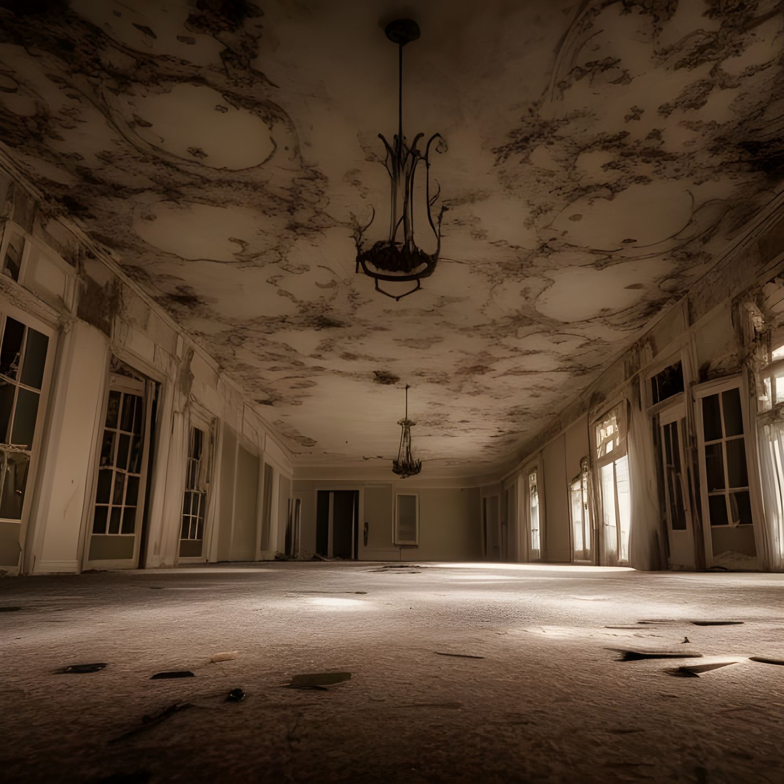 Abandoned southern gothic ballroom