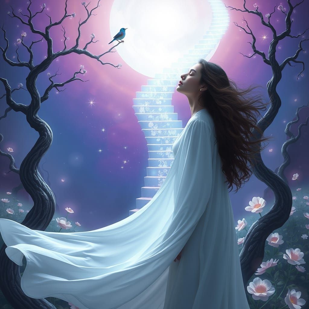 Ethereal Stairway to the Heavens in Whimsical Dreamlike Land...