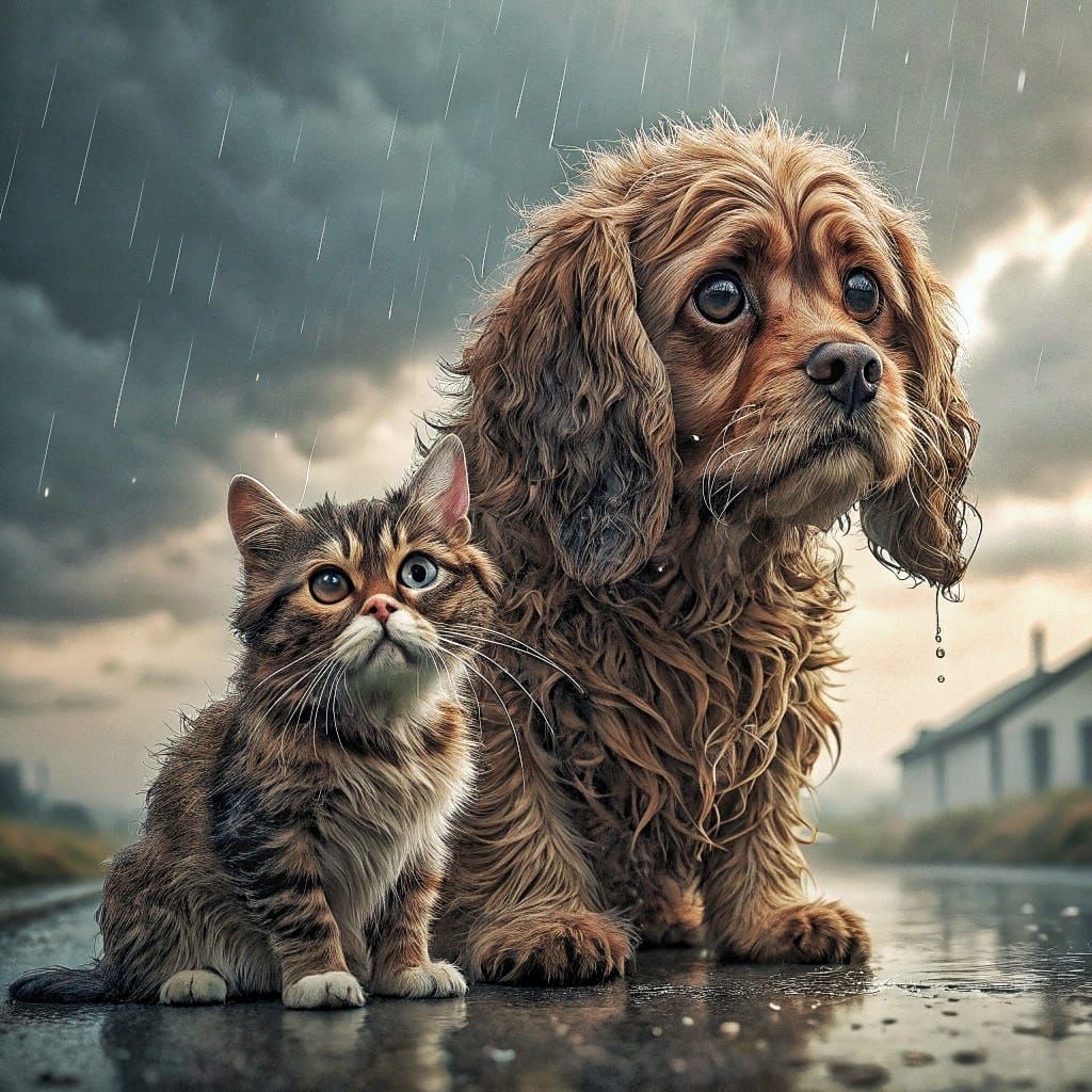 Oh, It's Raining Again🐶😸