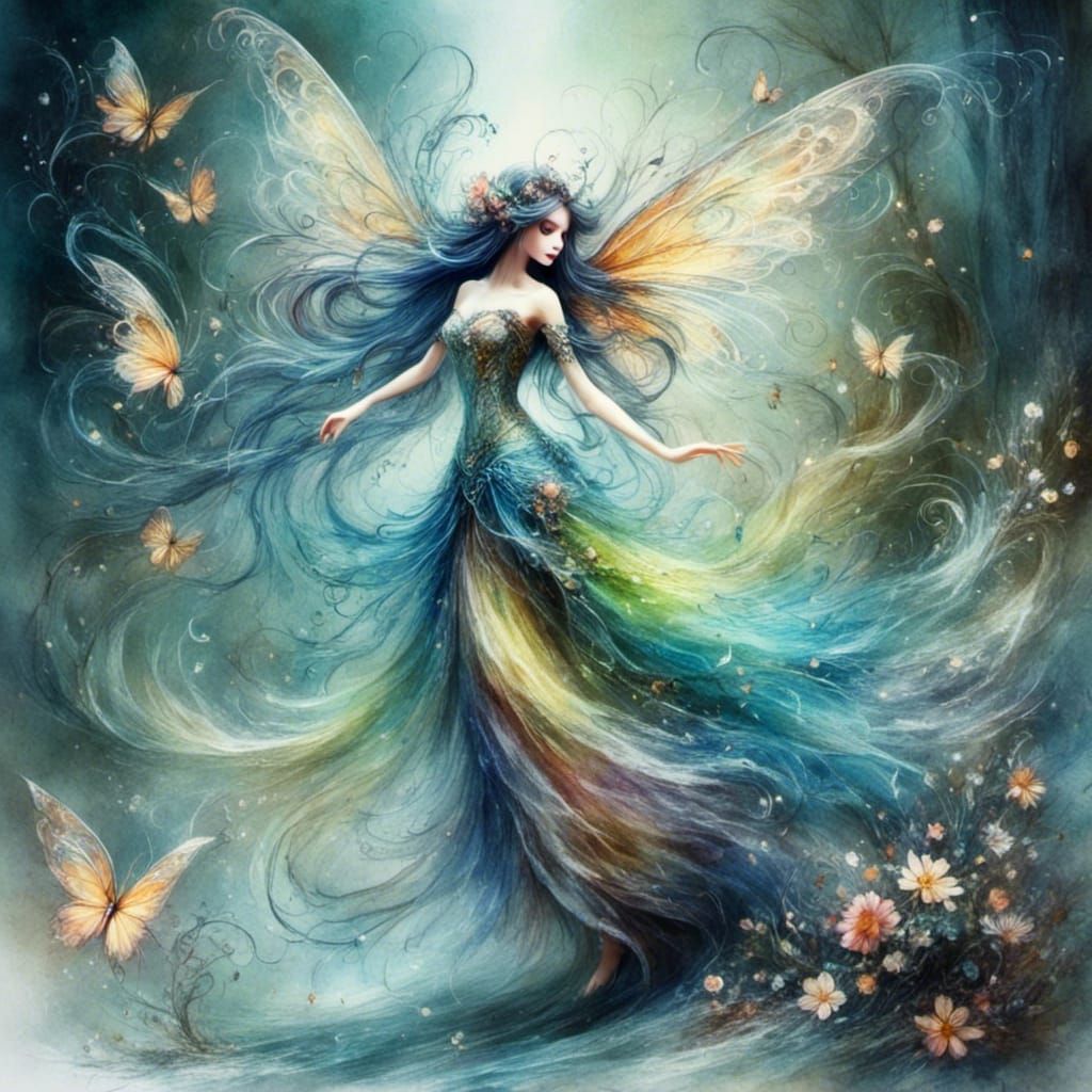 watercolour <lora:BeautifulFairies:1.0> 