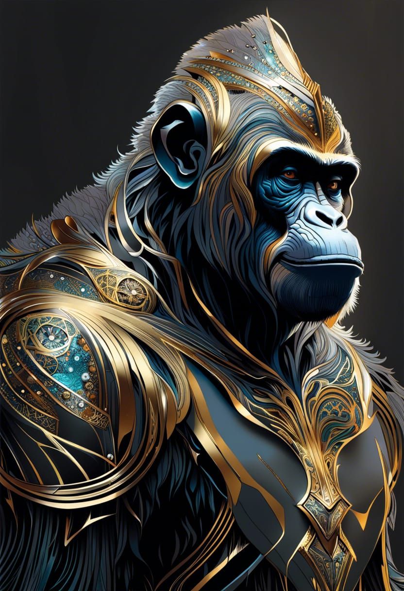 Golden Ape #14 - AI Generated Artwork - NightCafe Creator