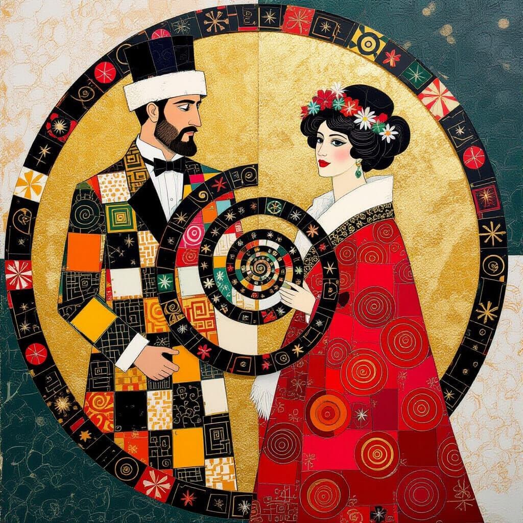 Christmas Loop. Klimt. Tape Collage  by @Ursula