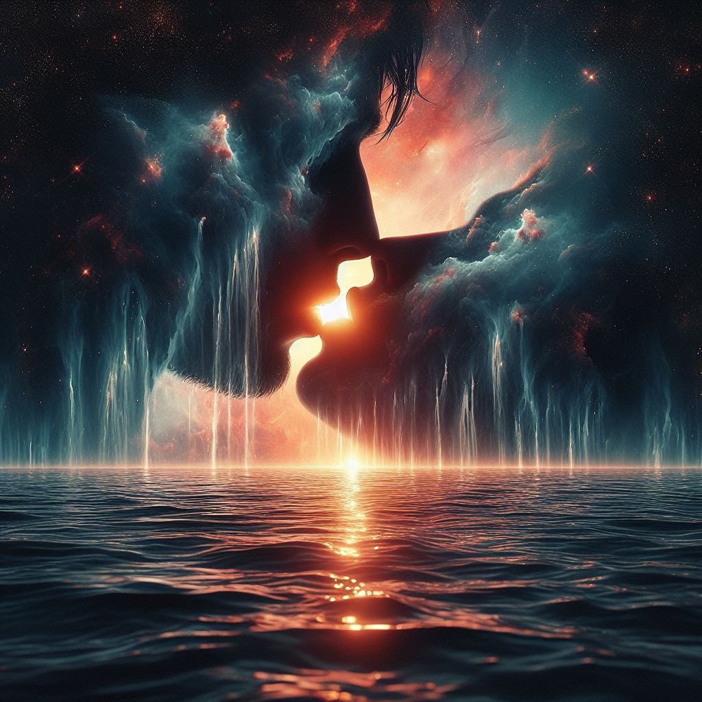 Cosmic kiss  by @CrazyWhiteBoy