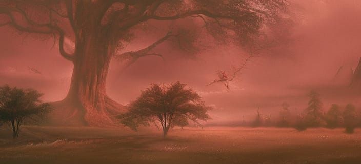 A beautifully detailed painting of a tree of hope, by Robert...