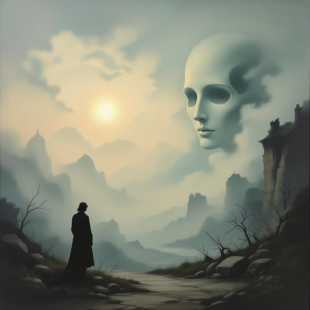 Surrealist Oil Painting of Lost Dreams