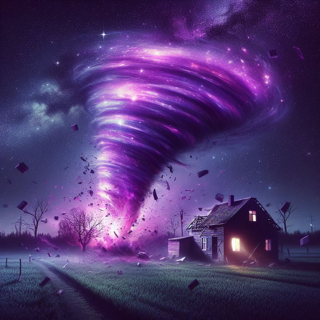 A purple tornado