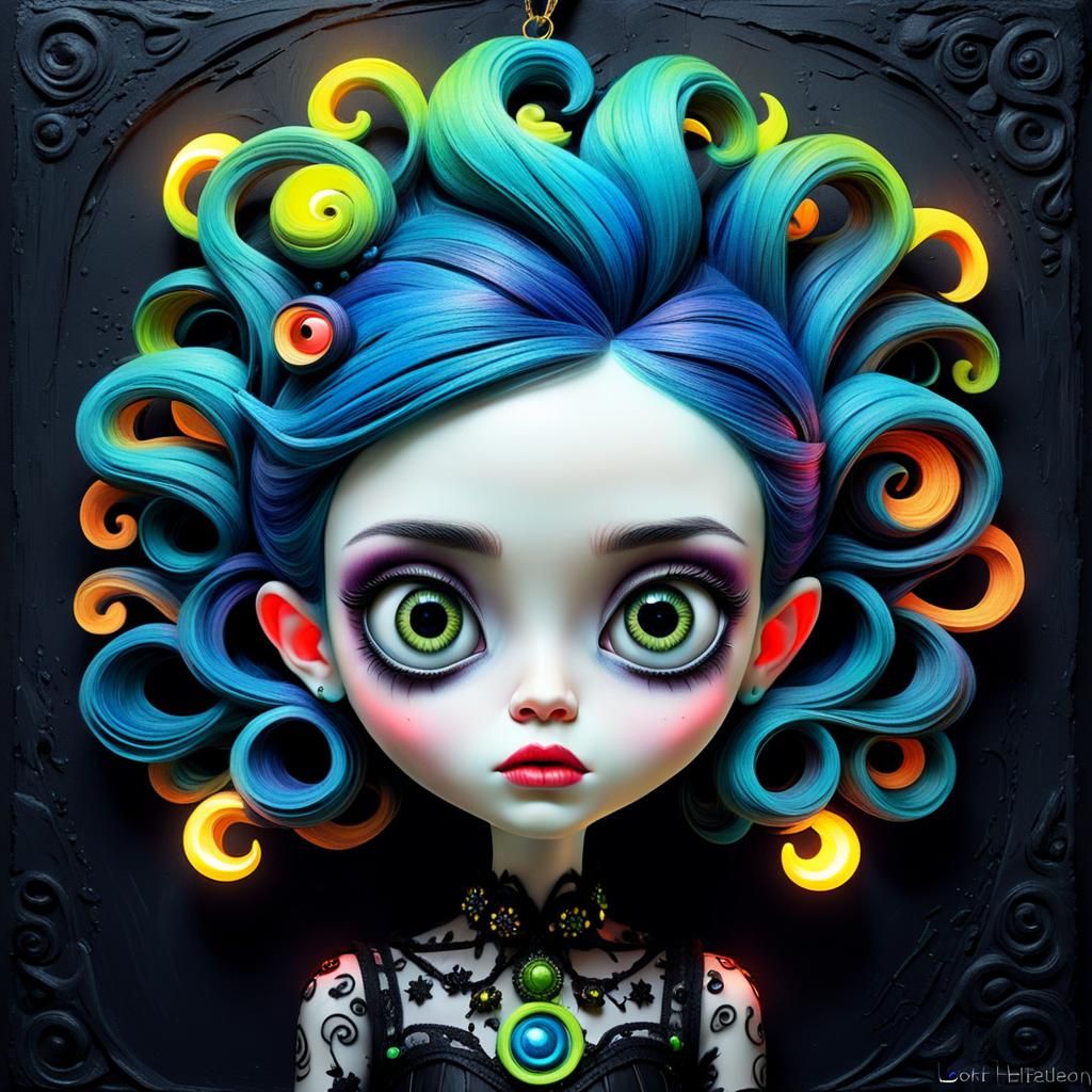 Nimira of the Neon Night - I like neon and gothic and cute, oh and unusual mediums