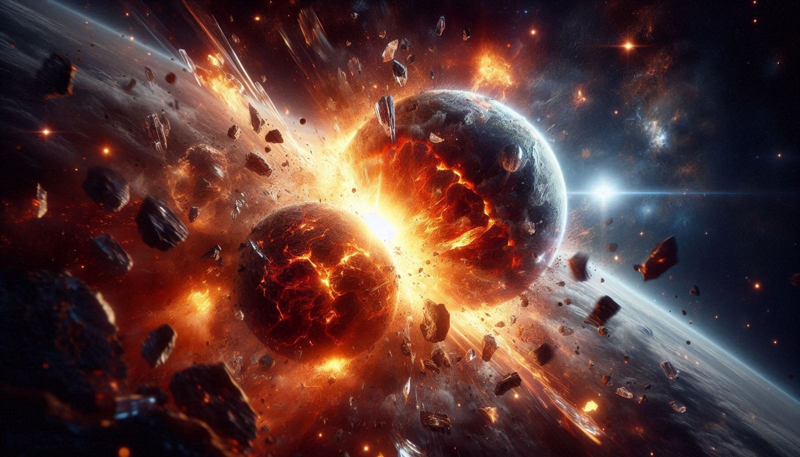 Collision of planets