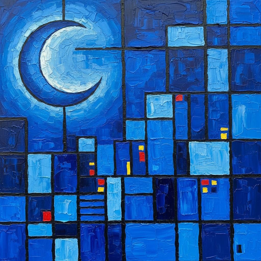 blue moon over the city