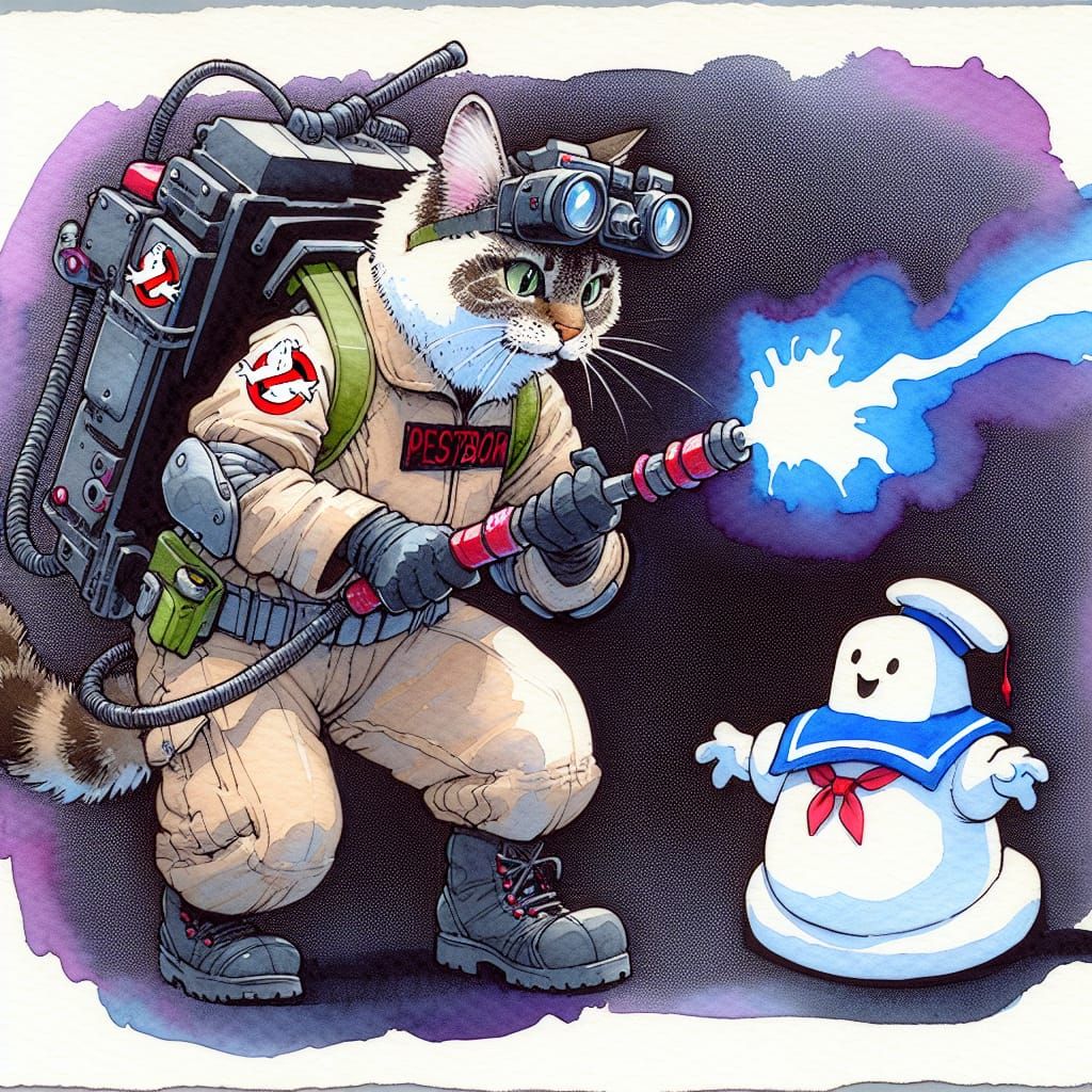 Ghostbuster catching a Stay Puffed Peep
