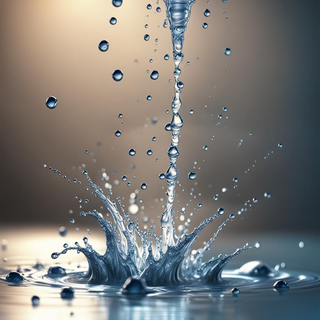 Falling drops of water