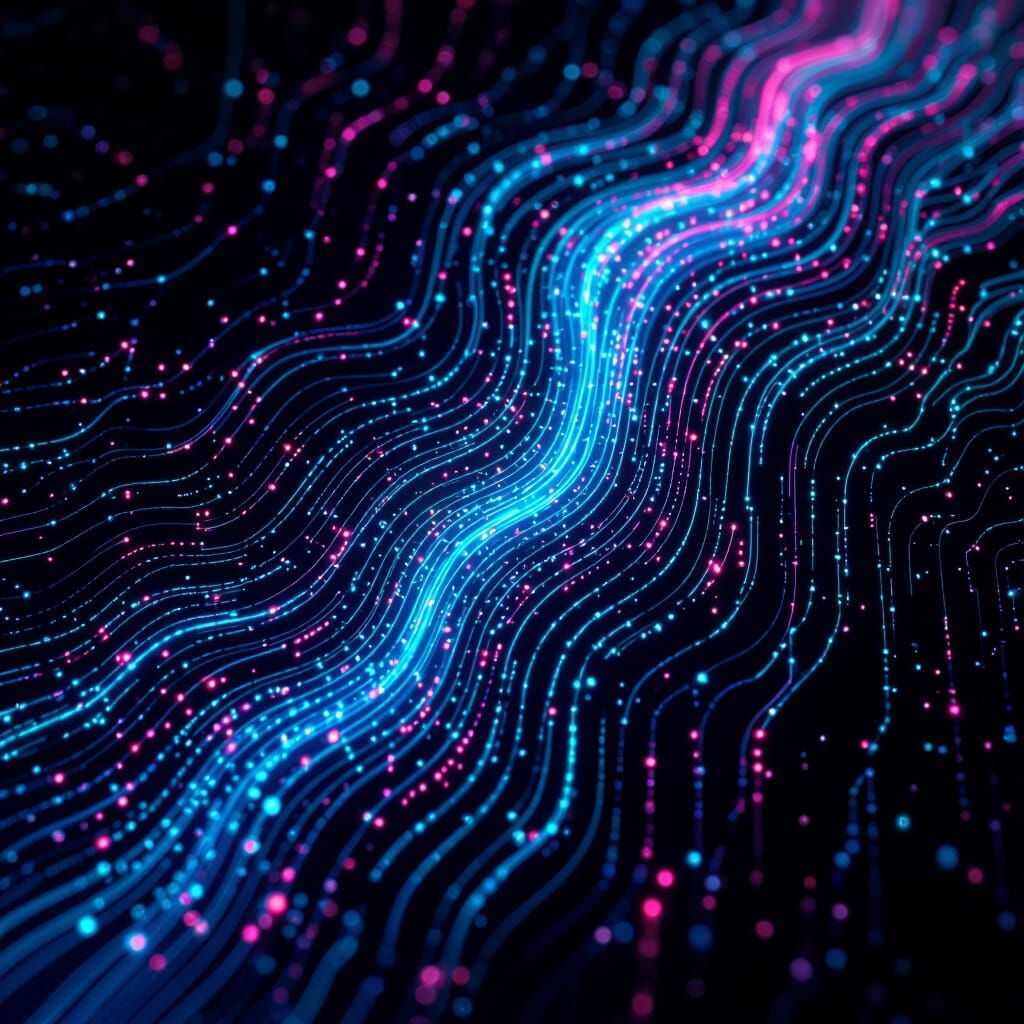 1. "Neural Cascade"

At First Glance: A waterfall of vibrant, liquid-like cyan and magenta drips down a dark background, creating a beautifu...