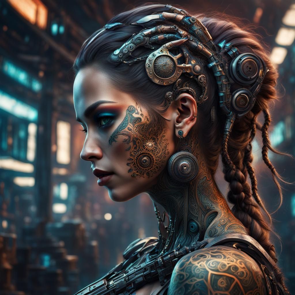 Diesel Punk Cyborg - Ai Generated Artwork - Nightcafe Creator