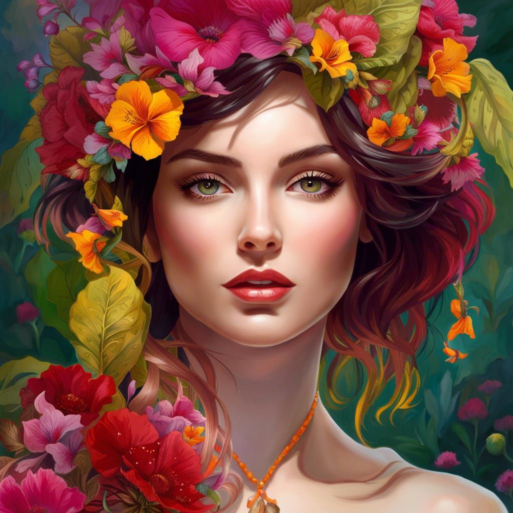 Flora, Goddess of Flowers - AI Generated Artwork - NightCafe Creator