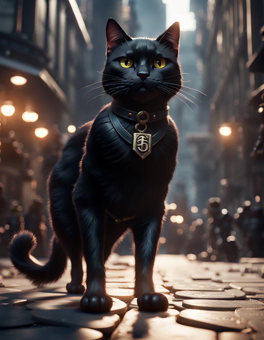 Black Cat Leads Union Strike: 3D Game Cinematic
