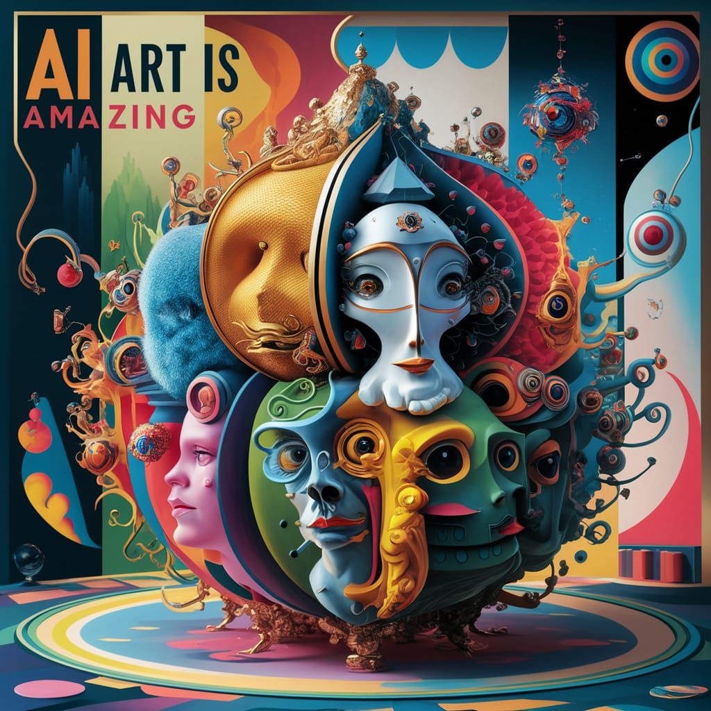 AI Art Is Amazing - Artsy Mask Collage
