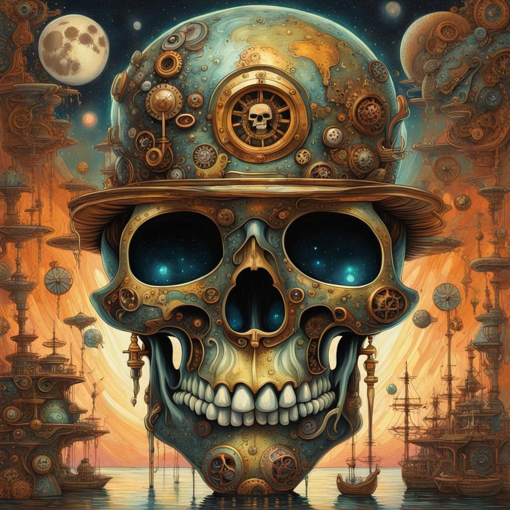 Steampunk Skull Control Room!  by @Nikko P