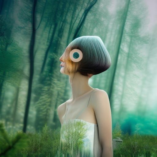 Universe-beautiful fate hybrid woman in mycelium network in ...