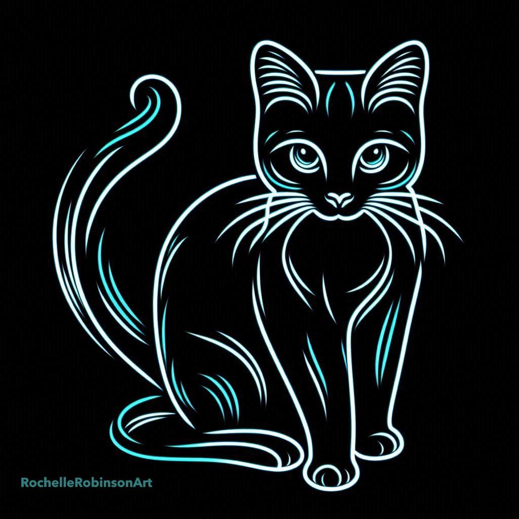 Neon Cat - AI Generated Artwork - NightCafe Creator