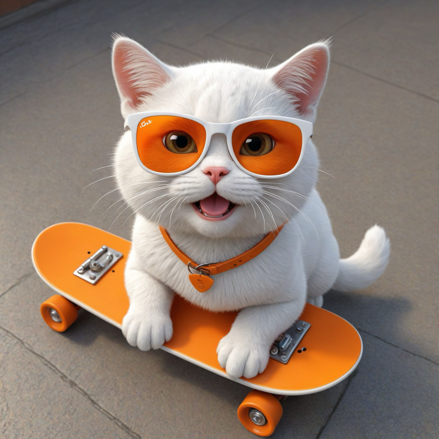 Orangy skateboarding