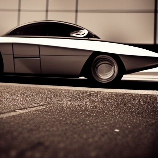 Retro futuristic car