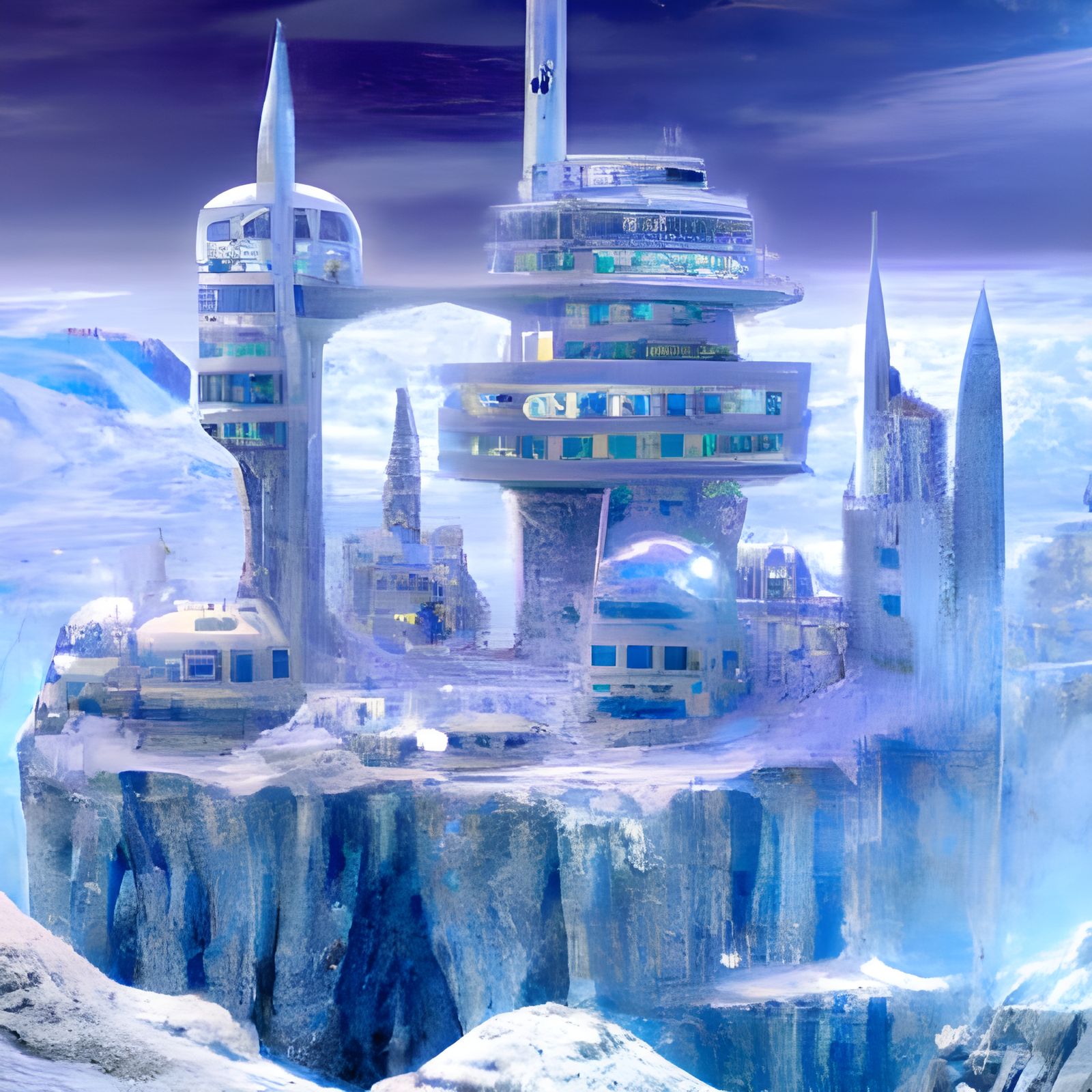 palace on icy tundra planet - AI Generated Artwork - NightCafe Creator