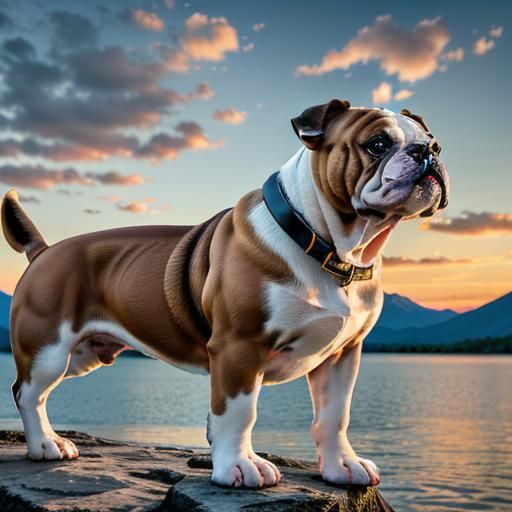Elegant Bulldog Composition ,

[

with the sunset's luminanc...