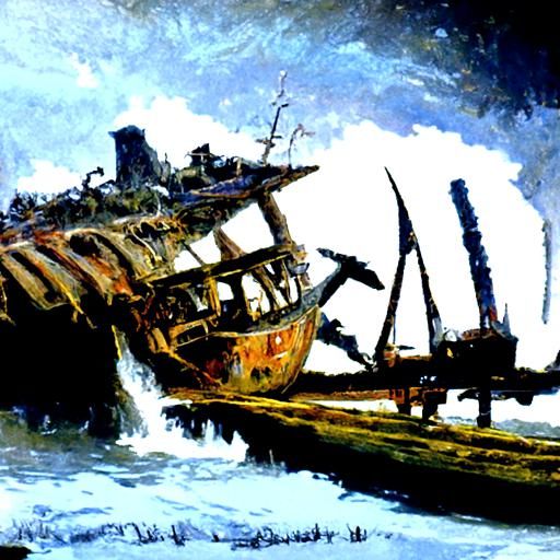 wrecked ship