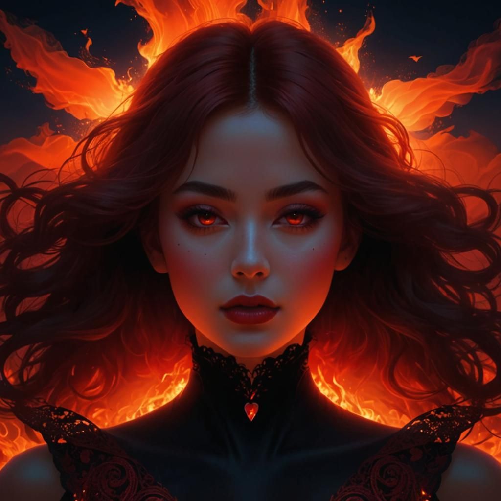 Portrait of fire - AI Generated Artwork - NightCafe Creator