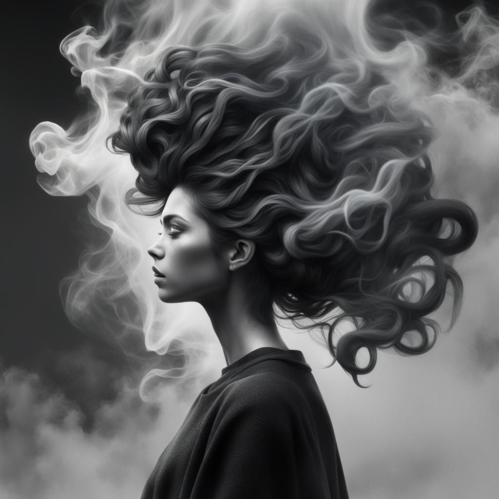 smoke hair - AI Generated Artwork - NightCafe Creator