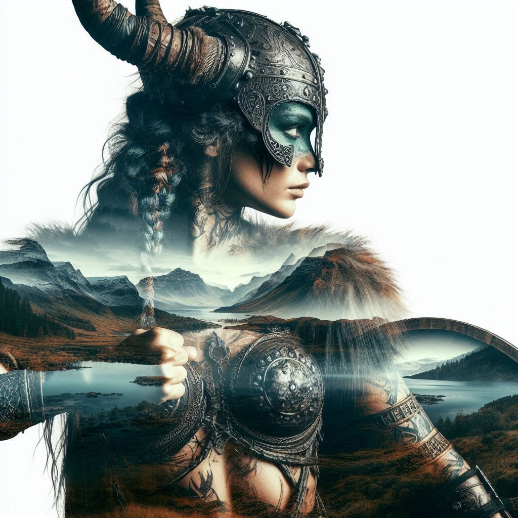 double exposure beautiful fantasy portrait landscape..