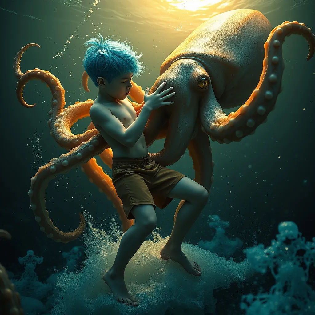 merboy and squid