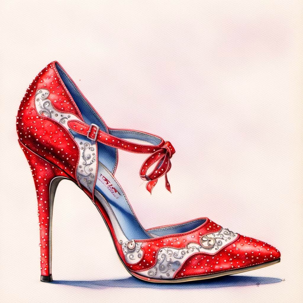 Red dressy high heel shoe   by @TB Bologno