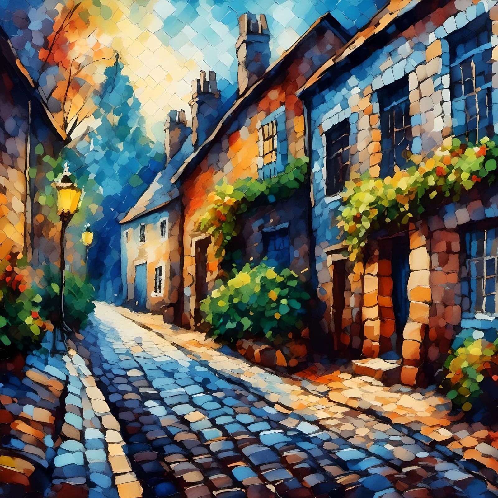 cobblestone alleyway  by @FM Irving