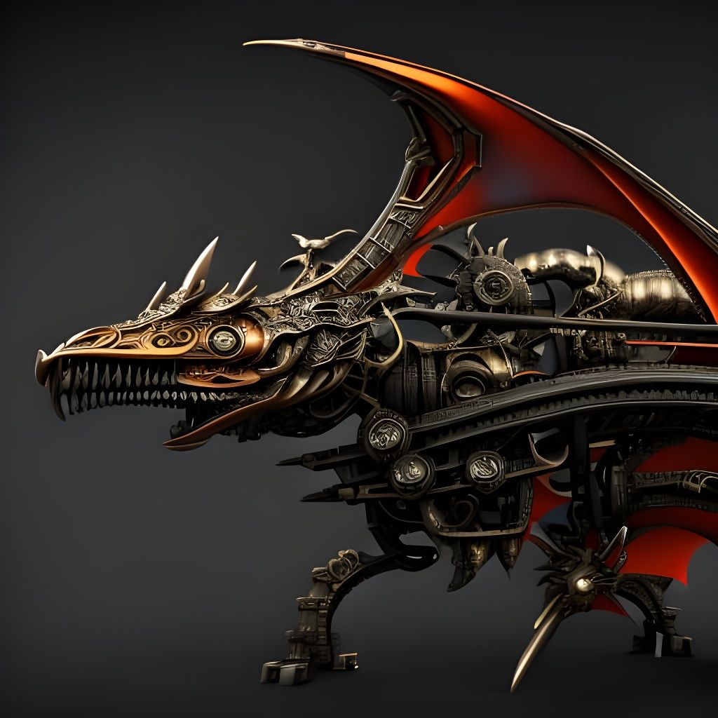 mechanical dragon AI Generated Artwork NightCafe Creator