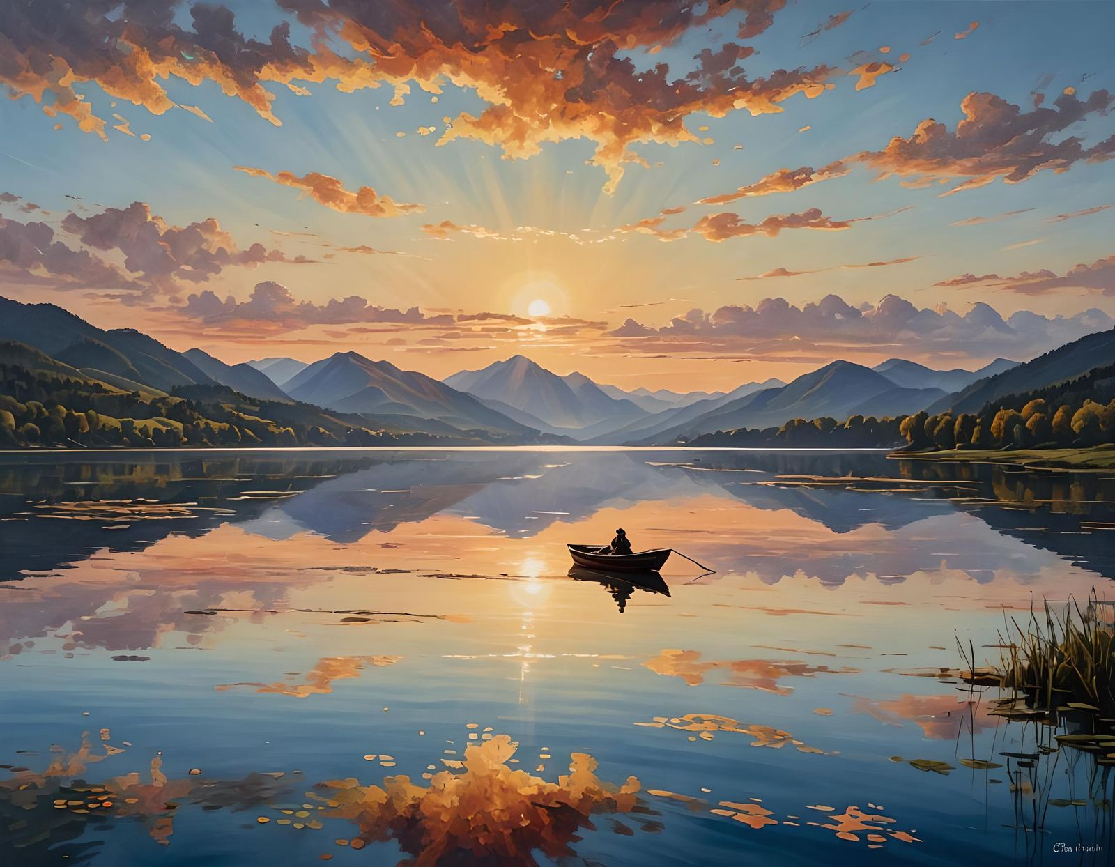 Lake Sunrise  by @Just a Dabbler