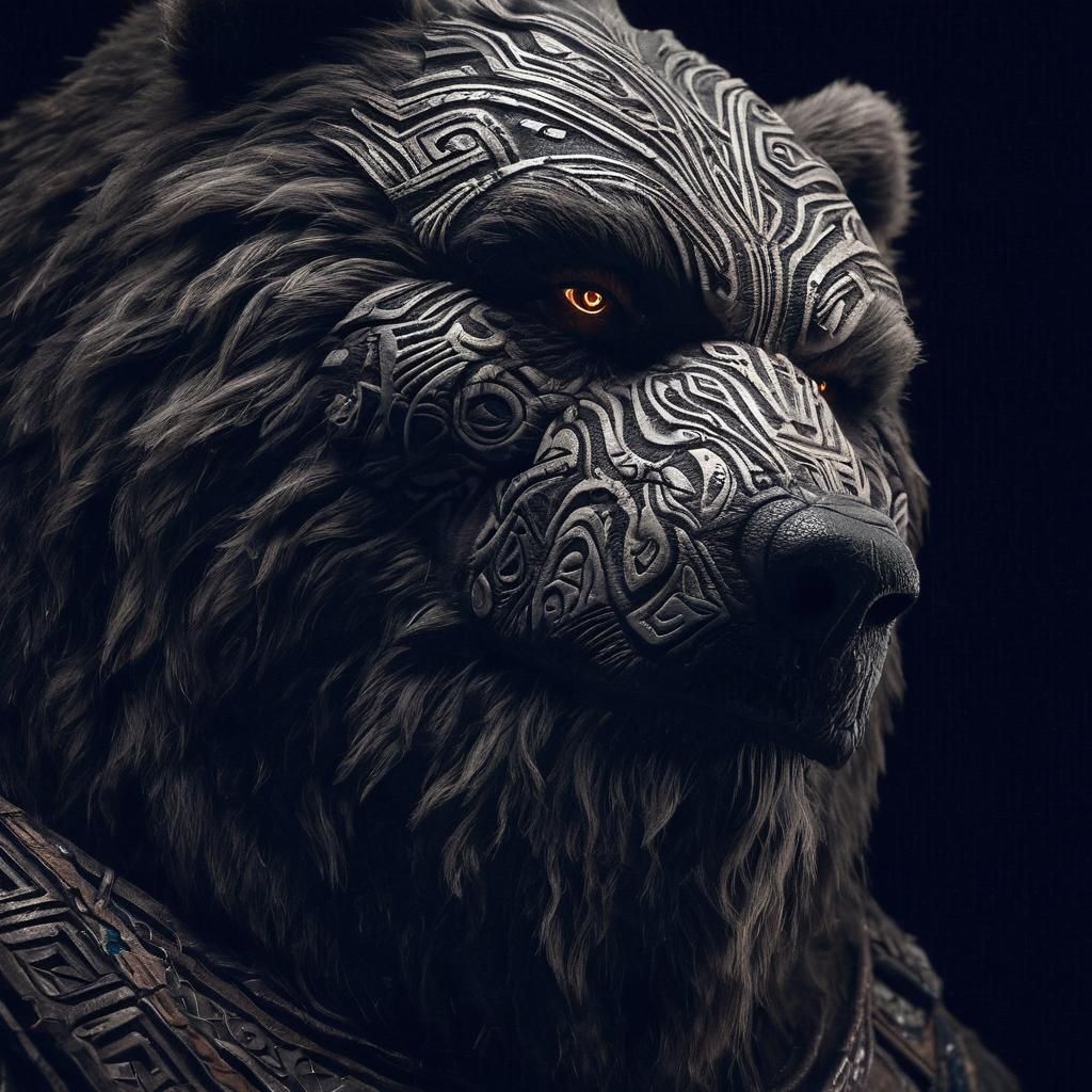 Close-up Photograph: Mythic Legions- "concerned obese Kodiak...