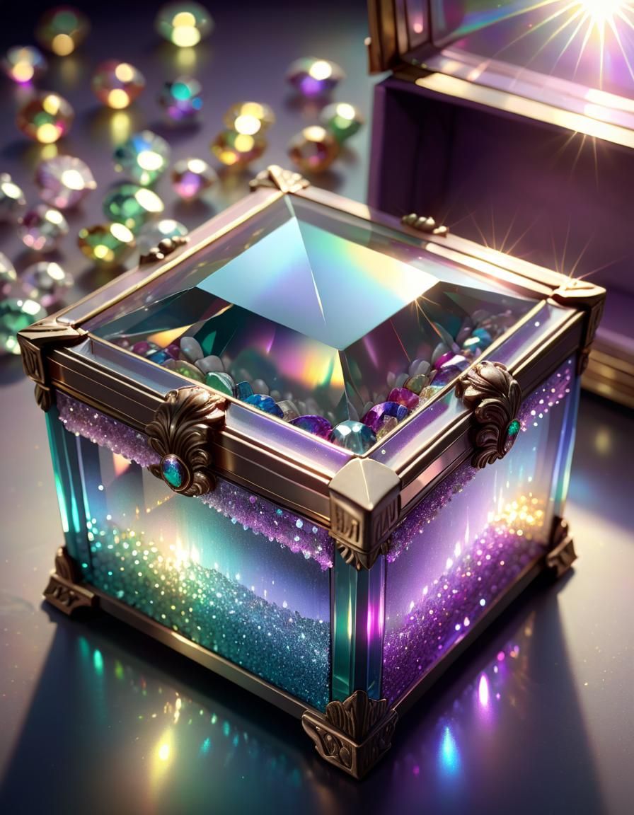 Glass box and jewels